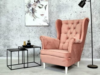 Fotel uszak CARO. Głęboko pikowany