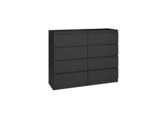 Minimalistyczna komoda Malwa 120 z 8 szufladami bez uchwytów