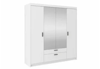 Nowoczesna szafa Ele 4 z lustrem w białym kolorze