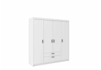 Pojemna szafa Ele 4 Biała 4 drzwiowa do sypialni