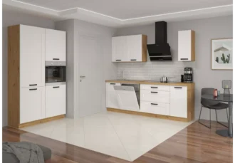 Ergonomiczne meble kuchenne Holly II z systemem cichego domykania drzwi i szuflad