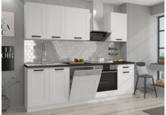 Solidne meble kuchenne Holly IV z systemem cichego domykania drzwi i szuflad